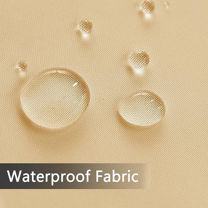 SpaceDresser Waterproof Outdoor Sheer Curtains for Patio - 2 Panels Rod Pocket Indoor Voile Sheer Curtain for Living Room,100W x 108L inch, Beige