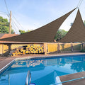 E&K Sunrise 21' x 21' x 21' Sun Shade Sail Triangle Canopy Shade Cover UV Block for Patio Backyard Garden Outdoor (Brown)