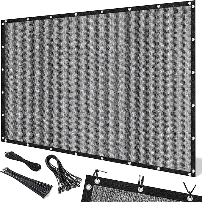 Artpuch 90% Sun Shade Cloth, 12 x 20 FT Pergola Shade Cover Canopy with Grommets, Sun Screen Fabric Tarp for Patio, Outdoor, Garden, Backyard, Light Grey