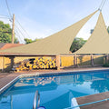 E&K Sunrise 7' x 7' x 7' Sun Shade Sail Triangle Canopy Shade Cover UV Block for Patio Backyard Garden Outdoor (Sand)