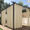 HolidayIdeas Outdoor Curtains for Patio Waterproof, 4 Panels - 54 x 120 Inch - Privacy Protection & Light Filtering Curtains Cream Grommet Outside Curtains for Porch, Gazebo, Pergola, Backyard