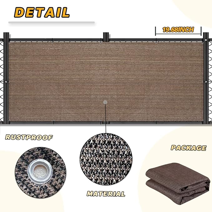 LOVE STORY Balcony Privacy Screen, 3'x4' Deck Shield Screen Fence Cover,UV Protection and Weather-Resistant,3 FT Height for Deck, Patio, Backyard, Outdoor Pool, Porch, Railing, Brown