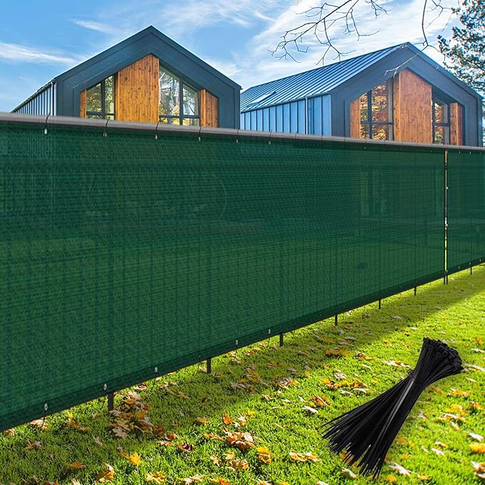 LOVE STORY Custom Size 3'x25' Dark Green Balcony Privacy Screen,UV Block Privacy Fence Screen,90% Shield for Outdoor Pool Garden Apartment Railing