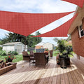 Patio Paradise 28' x 28' x 28' Sun Shade Sail Triangle Canopy Shade Cloth Fabric Sunlight Block Patio Pergola Cover HDPE Deck Awning for Outdoor Backyard Roof Shading, Red