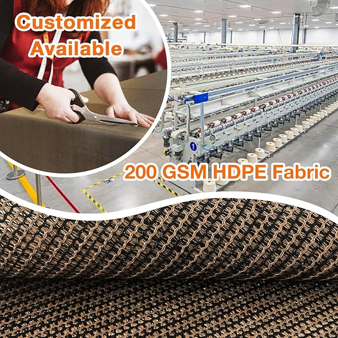 Artpuch Outdoor Pergola Shade Cover 11x22 FT Sun Shade Cloth with Grommets Mocha 90% UV Protection Canopy Patio Privacy Screen (Customized Available)
