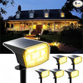 HIBOITEC Solar Spot Lights Outdoor Waterproof 59LED Landscape Lights Solar Powered Uplights Adjustable Brightness Dusk to Dawn for Outside Garden Yard Trees 6 Packs Warm White