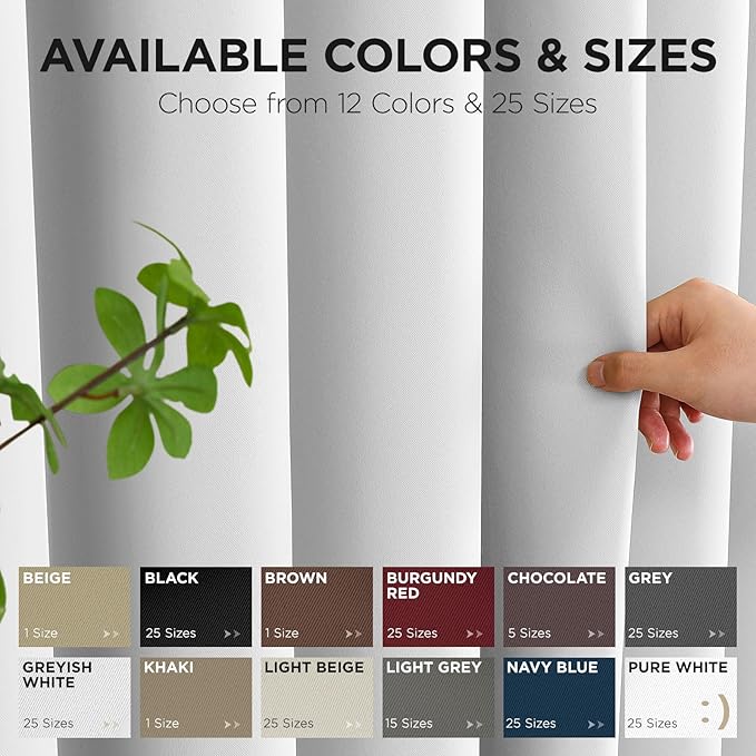 Joydeco Blackout Patio Sliding Door Curtains 72 Inches Long, Grommet Privacy Room Divider Curtains, Extra Wide Thermal Blackout Drapes for Bedroom Living Room (Greyish White, 60Wx72L, 1 Panel)