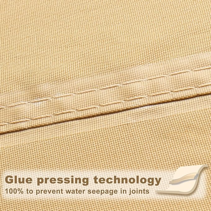 SUNNY GUARD Waterproof Sun Shade Sail 6' x 7' Sand Rectangle UV Block Sunshade for Backyard Yard Deck Patio Garden Outdoor Activities and Facility(Customized)