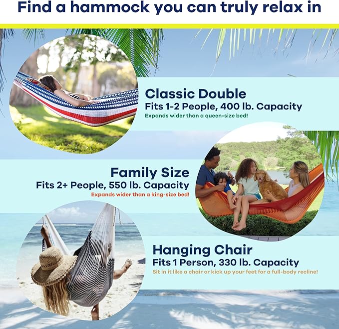 Handwoven Hammock by Yellow Leaf Hammocks - Family Size, Fits 2+ PPL, 550lb max - Weathersafe, Super Strong, Easy to Hang, Ultra Soft, Artisan Made - Color: Turquoise - Black -White