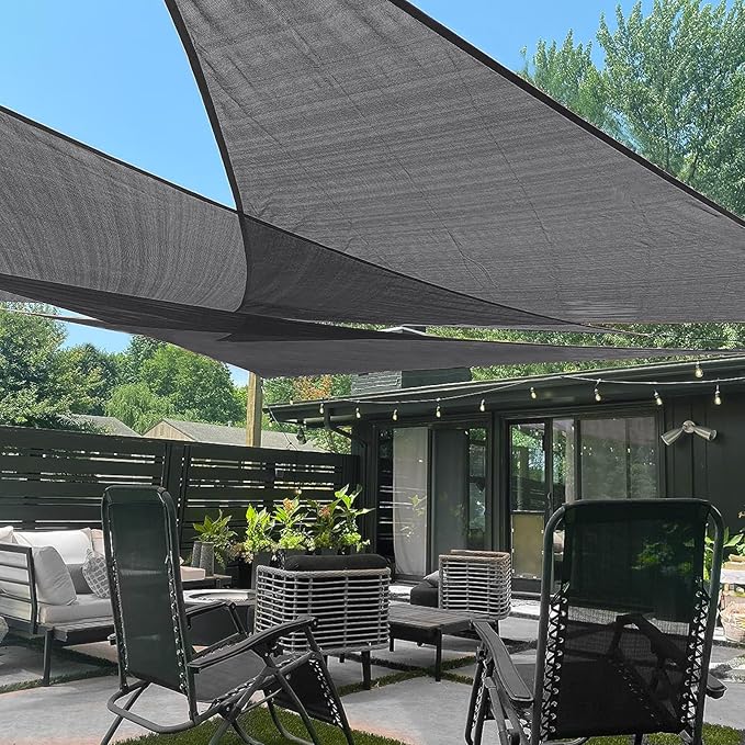 LOVE STORY Custom Size 6'x7'x9.2' Dark Grey Sun Shade Sail Right Triangle Sunshade Fabric Awning Canopy for Patio Backyard Carport Pergola (Customized)