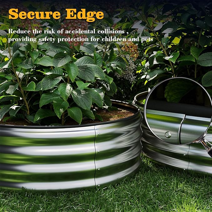 Galvanized Metal Planter Raised Garden Bed Kit for Gardening Outdoor Garden Box Raised Flower Bed 2PC Gray 2X2X1FT