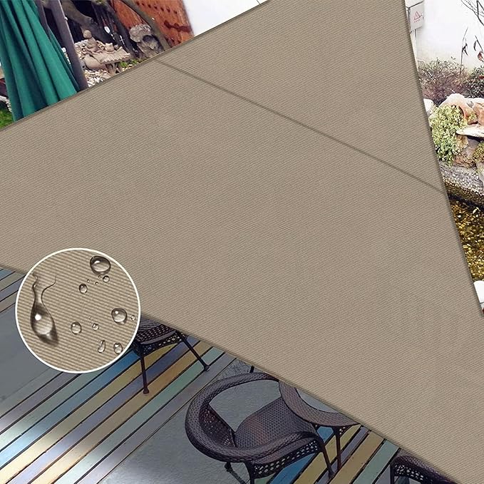 LOVE STORY Right Triangle 9'x18'x20.1' Waterproof Sun Shade Sail Canopy UV Block for Outdoor Patio Backyard Carport,Taupe(We Make Custom Size)
