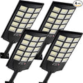 Solar Lights Outdoor Waterproof, 6500K Dusk to Dawn Solar Street Light Motion Sensor with Remote, LED Security Flood Light for Outside Garden Yard Path, Oudoor Parking Lot Lights, 4PACK