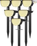 Solar Lights Outdoor Waterproof IP65, Solar Powered 76 LED 3 Lighting Modes Solar Spot Lights Outdoor for Yard Garden Landscape Pathway (Warm White, 6 Pack)