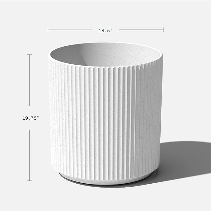 Veradek Round Demi Planter Pots for Indoor/Outdoor Garden Use | Made from Plastic - Concrete Mix with Drainage Holes | Perfect for Small to Large Succulent Plants, Flowers, Modern Interior Plants