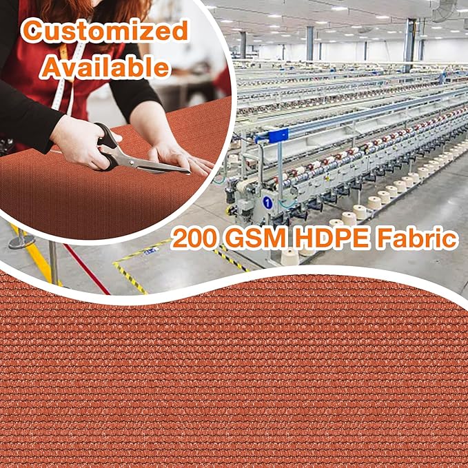 Artpuch 90% Sun Shade Cloth, 4 x 16 FT Pergola Shade Cover Canopy with Grommets, Sun Screen Fabric Tarp for Patio, Outdoor, Garden, Backyard, Rust Red
