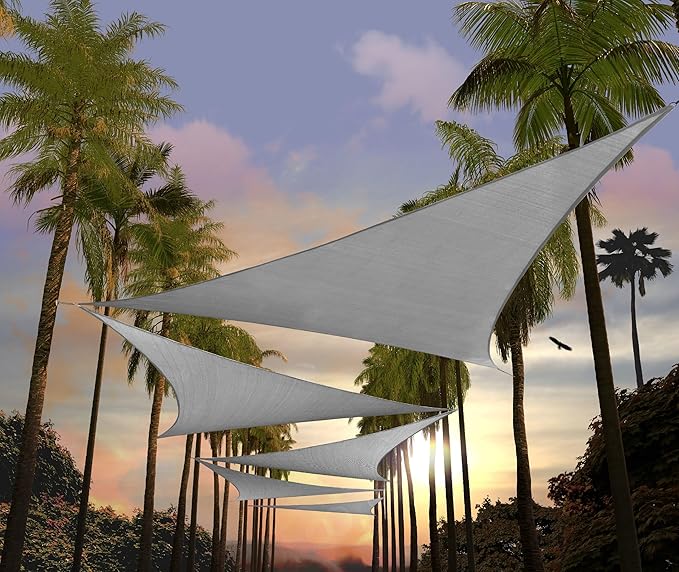 Amgo 12' x 12' x 17' Grey Right Triangle Sun Shade Sail Outdoor Canopy Awning UPF50+ AGTAPRT12, 95% UV Blockage, Water & Air Permeable, Commercial Standard Heavy Duty (We Make Custom Size)