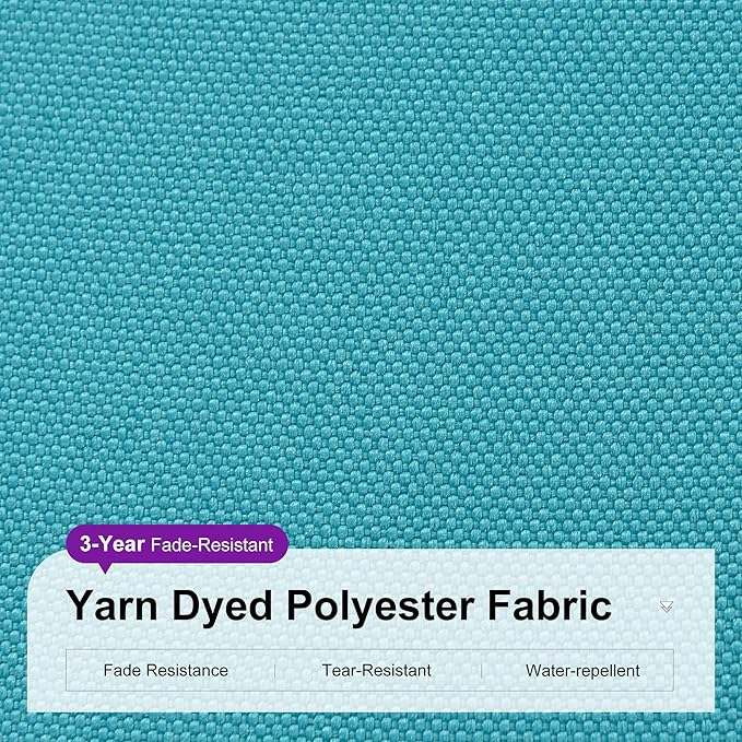 PURPLE LEAF 8 Feet Square Cantilever Umbrella Patio Umbrella with Base Outdoor Umbrella Aluminum Offset with 360-degree Rotation for Garden Deck Pool Patio, Turquoise Blue