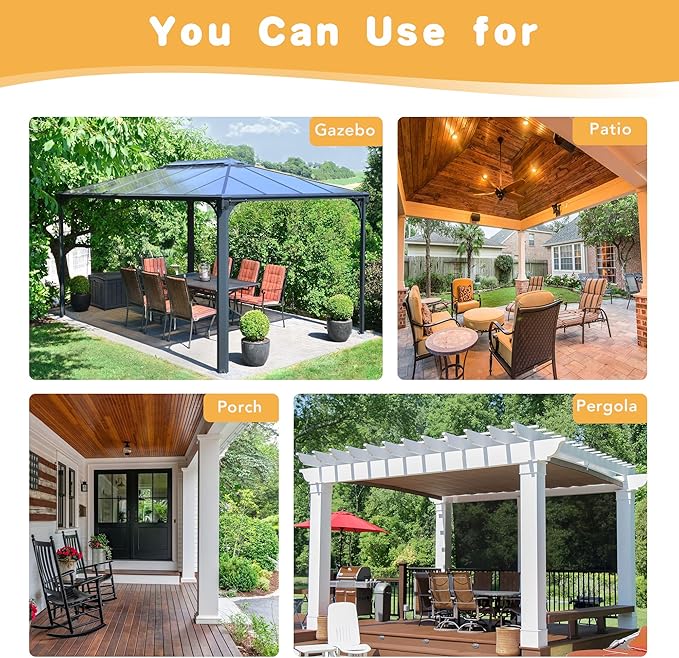 HolidayIdeas Outdoor Curtains for Patio Waterproof, 4 Panels - 54 x 84 Inch - Privacy Protection & Light Filtering Curtains Silver Grommet Outside Curtains for Porch, Gazebo, Pergola, Backyard