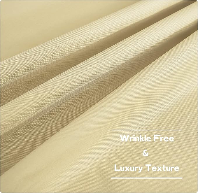 NICETOWN Extra Wide Outdoor Curtains for Patio Waterproof 2 Panels, Beige Rustproof Grommet Thick & Weighted Indoor Outdoor Curtains for Yard/Gazebo, W100 x L84 Inch