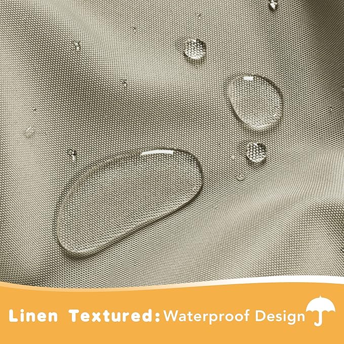 HolidayIdeas Outdoor Curtains for Patio Waterproof, 2 Panels - 84 x 84 Inch - Privacy Protection & Light Filtering Curtains Grommet Outside Curtains for Porch, Gazebo, Pergola, Backyard (Taupe)