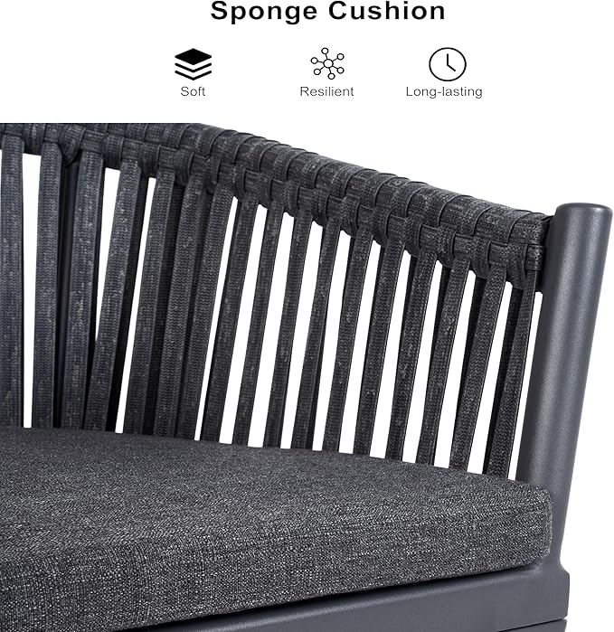 PURPLE LEAF 13 Pieces Oversized Outdoor Dining Set with Patio Aluminium Dining Table and Wicker Chairs Modern Furniture Cushions Sets for Backyard Indoor Decor Kitchen Gray