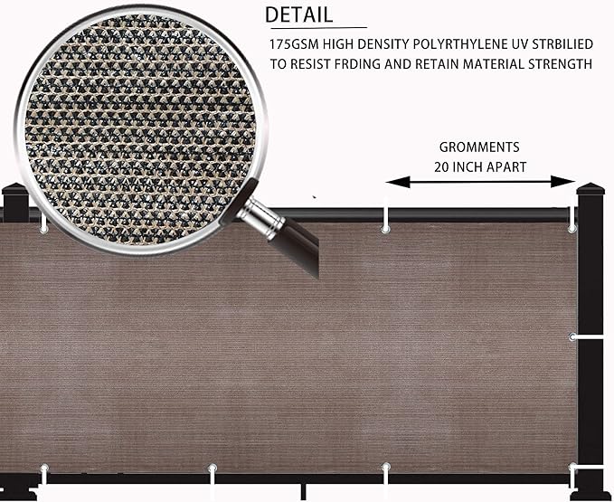 LOVE STORY Balcony Privacy Screen, 3'x7' Deck Shield Screen Fence Cover,UV Protection and Weather-Resistant,3 FT Height for Deck, Patio, Backyard, Outdoor Pool, Porch, Railing, Brown