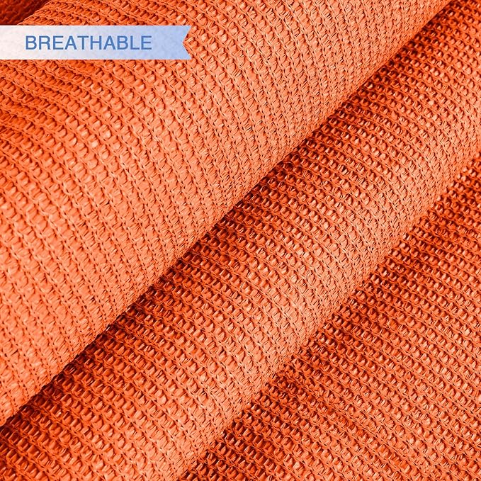 E&K Sunrise 26' x 26' x 26' Sun Shade Sail Triangle Canopy Shade Cover UV Block for Patio Backyard Garden Outdoor (Orange)