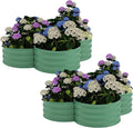 Garvee 2 Pack Galvanized Raised Garden Bed, Outdoor Planter Box with Open Base for Herbs, Veggies & Flowers. Rust-Resistant Raised Garden Beds, Ground-Connected Design for Deep Root Growth