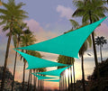 Amgo Custom Size 7' x 7' x 7' Turquoise Triangle Sun Shade Sail Order to Make Canopy Awning UPF50+ AGSLT, 95% UV Blockage, Water & Air Permeable, 200GSM Commercial Standard (We Customize)