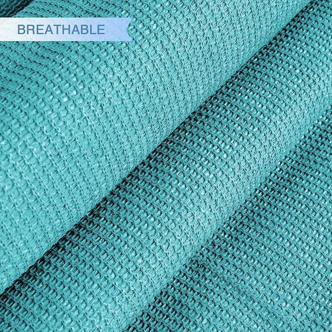 E&K Sunrise 25' x 25' x 25' Sun Shade Sail Triangle Canopy Shade Cover UV Block for Patio Backyard Garden Outdoor (Turquoise)