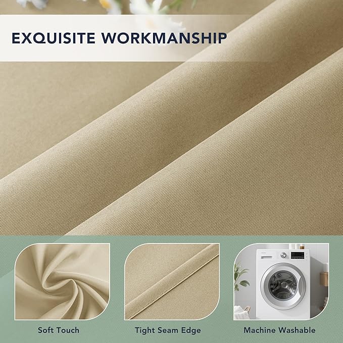 Extra Wide Outdoor Curtains Waterproof for Patio - 6 Panels Privacy Weatherproof Outside Curtains with Grommets for Gazebo, Pergola, Porch, Cabana, Balcony, 110 x 95 Inch, Cream
