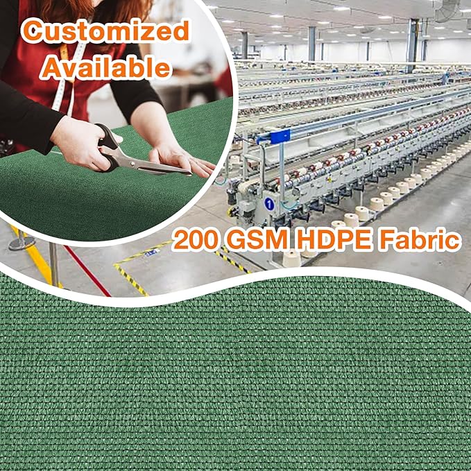 Artpuch Outdoor Pergola Shade Cover 16' X 16' Sun Shade Cloth with Grommets, 90% UV Protection Canopy Patio Privacy Screen (Customized Available) GN107, Green