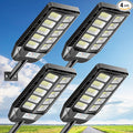 Solar Lights Outdoor, IP66 Waterproof Street Lights Outdoor, 6500K Dusk to Dawn Solar Security Flood Lights Motion Sensor with Remote Control for Yard, Entryway Garage, Porch 4 Pack
