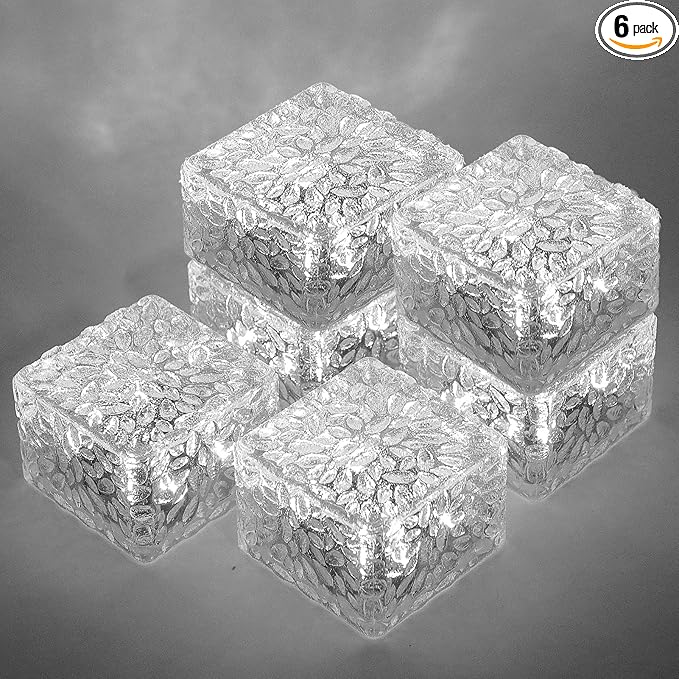 Solar Brick Lights-Outdoor Solar Lights for Yard-Solar Brick Landscape Path Light 6 Pack LED Light Brick Garden Decor for Pathway Patio Walkway Backyard Decoration, DS-XBZ-1-1-1