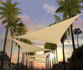 Amgo Custom Size 9' x 9' x 9' Beige Triangle Sun Shade Sail Order to Make Canopy Awning UPF50+ AGSLT, 95% UV Blockage, Water & Air Permeable, 200GSM Commercial Standard (We Customize)