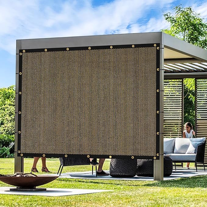Artpuch Outdoor Pergola Shade Cover 15x16 FT Sun Shade Cloth with Grommets Mocha 90% UV Protection Canopy Patio Privacy Screen (Customized Available)
