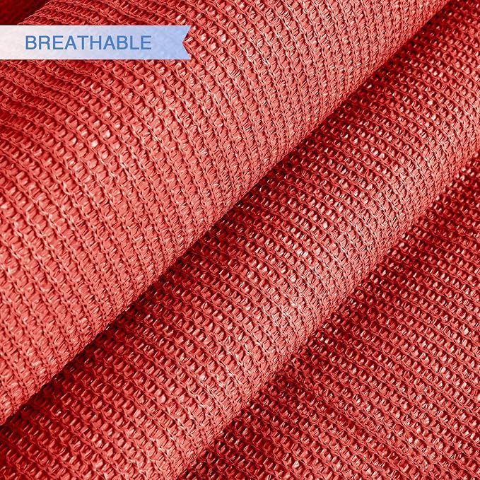 E&K Sunrise 11' x 11' x 11' Sun Shade Sail Triangle Canopy Shade Cover UV Block for Patio Backyard Garden Outdoor (Red)