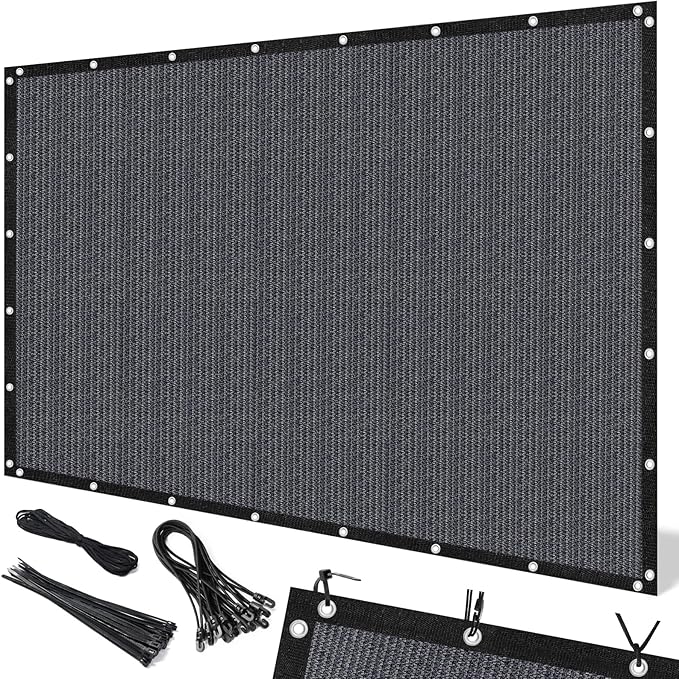 Artpuch 90% Sun Shade Cloth, 3 x 6 FT Pergola Shade Cover Canopy with Grommets, Sun Screen Fabric Tarp for Patio, Outdoor, Garden, Backyard, Dark Grey