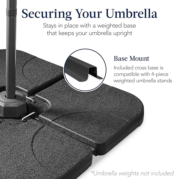 Best Choice Products 10ft Offset Cantilever Hanging Market Patio Umbrella, Smooth 360° Rotation, 8 Sturdy Ribs, Easy Adjustment - Navy Blue