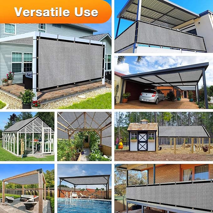Artpuch Outdoor Pergola Shade Cover 17x22 FT Sun Shade Cloth with Grommets Light Grey 90% UV Protection Canopy Patio Privacy Screen (Customized Available)
