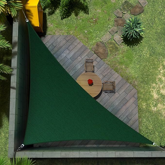 Amgo Custom Size 9' x 10' x 13.5' Green Right Triangle Sun Shade Sail UPF50+ AGTAPRT12, Order to Make Canopy Awning, 95% UV Blockage, Water & Air Permeable, Commercial Standard (We Customize)