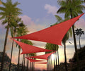 Amgo Custom Size 12' x 12' x 12' Red Triangle Sun Shade Sail Order to Make Canopy Awning UPF50+ AGSLT, 95% UV Blockage, Water & Air Permeable, 200GSM Commercial Standard (We Customize)