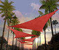 Amgo Custom Size 21' x 21' x 21' Red Triangle Sun Shade Sail UPF50+ AGTAPRT12, Order to Make Canopy Awning, 95% UV Blockage, Water & Air Permeable, Commercial Standard (We Customize)