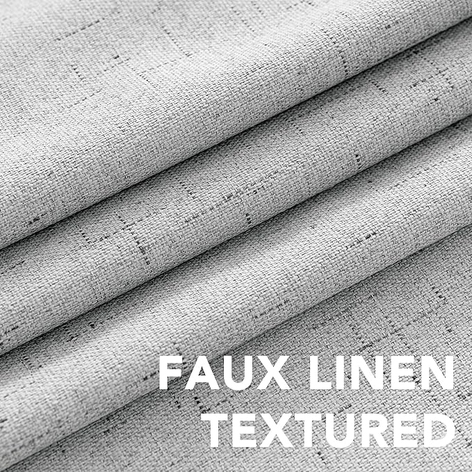 H.VERSAILTEX 100% Blackout Curtains for Bedroom Thermal Insulated Linen Textured Curtains Heat and Full Light Blocking Drapes Living Room Curtains 2 Panel Sets, Glacier Gray, 52x63 Inch