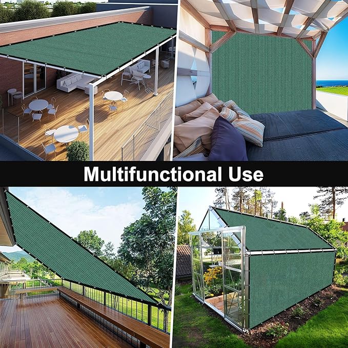 Artpuch 90% Sun Shade Cloth, 6 x 6 FT Pergola Shade Cover Canopy with Grommets, Sun Screen Fabric Tarp for Patio, Outdoor, Garden, Backyard, Green