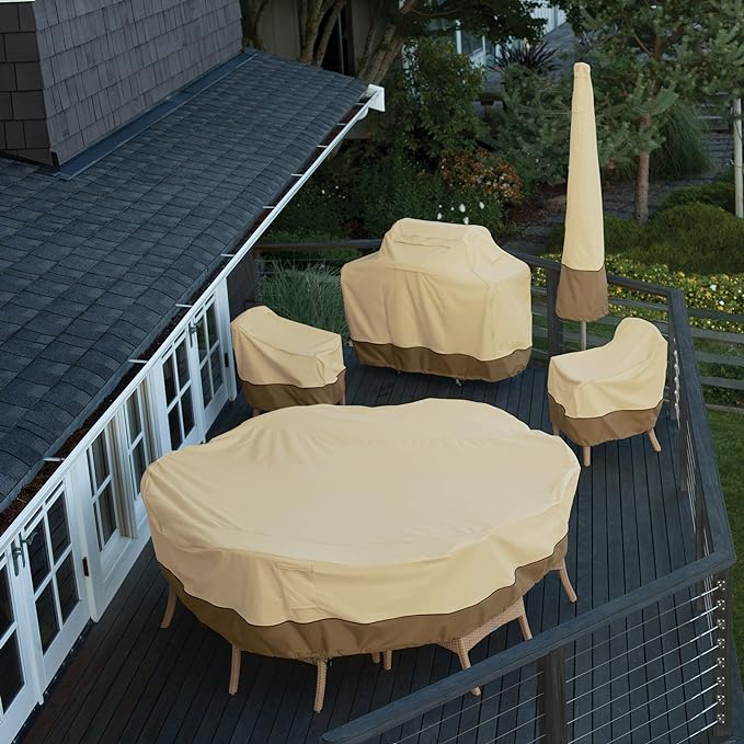 Classic Accessories Veranda Water-Resistant 13 Foot Offset Patio Umbrella Canopy Cover, Patio Furniture Covers