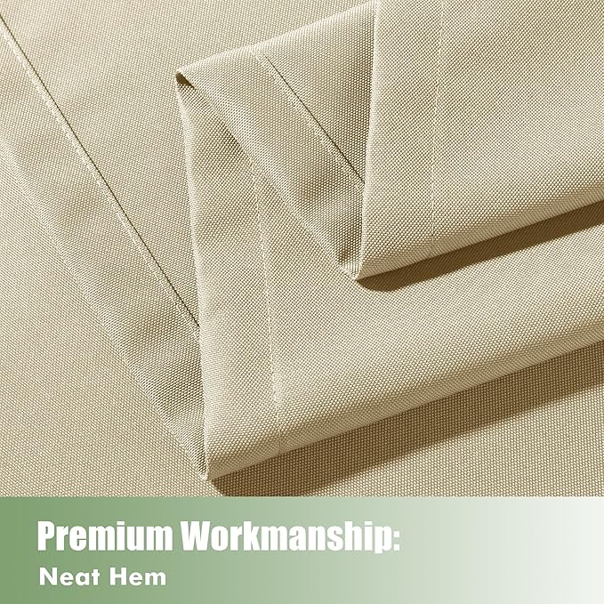 HolidayIdeas Outdoor Curtains for Patio Waterproof, 6 Panels - 54x95 Inches - Weatherproof Privacy Outsides Curtains for Cabana Porch Pergola, Sunlight & UV Blocking (Cream, Grommet Top)
