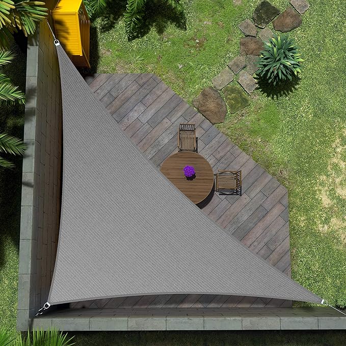 Amgo Custom Size 12' x 17' x 20.8' Grey Right Triangle Sun Shade Sail Order to Make Canopy Awning UPF50+ AGSLT, 95% UV Blockage, Water & Air Permeable, 200GSM Commercial Standard (We Customize)