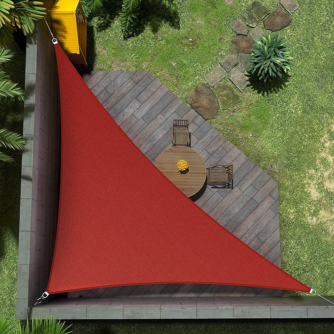 Amgo Custom Size 14' x 24' x 27.8' Red Right Triangle Sun Shade Sail UPF50+ AGTAPRT12, Order to Make Canopy Awning, 95% UV Blockage, Water & Air Permeable, Commercial Standard (We Customize)